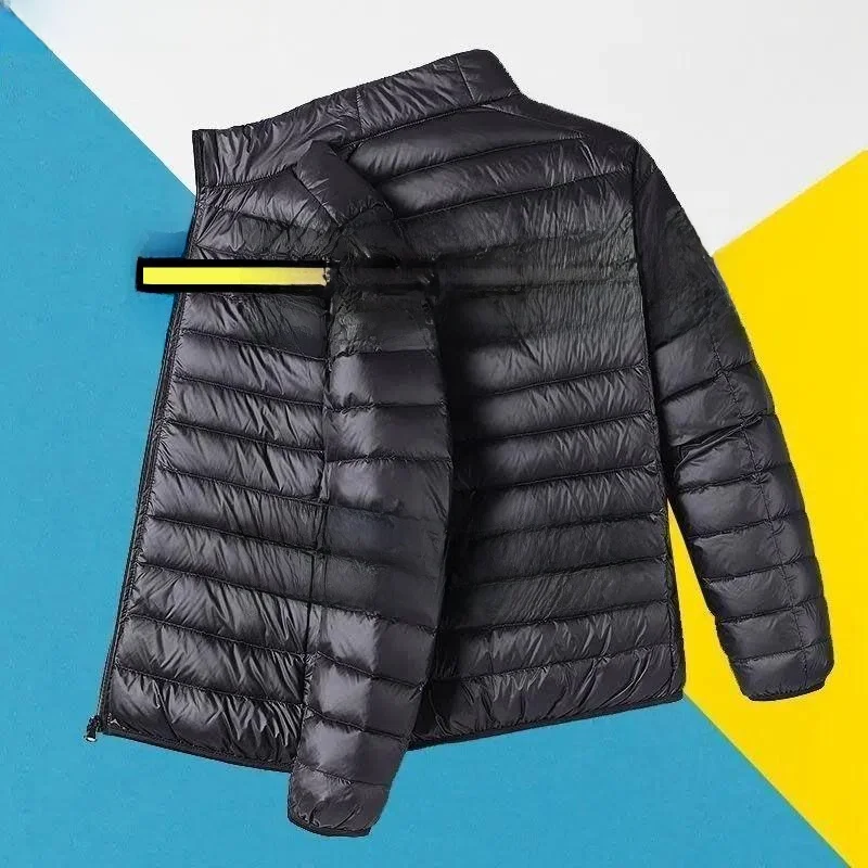 

Men's Casual down Jaet Lightweight Hooded Stand Collar Coat Thin Sle Large Size Busin Gentleman ort Length Cotton Cl...