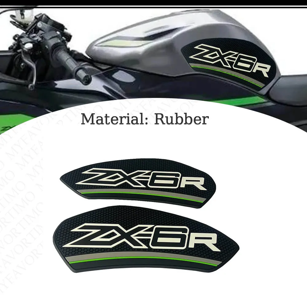 

For Kawasaki Ninja ZX6R ZX-6R 2024 Motorcycle Sticker Anti slip Fuel Tank Pad Rubber Side Gas Knee Grip Traction Pads