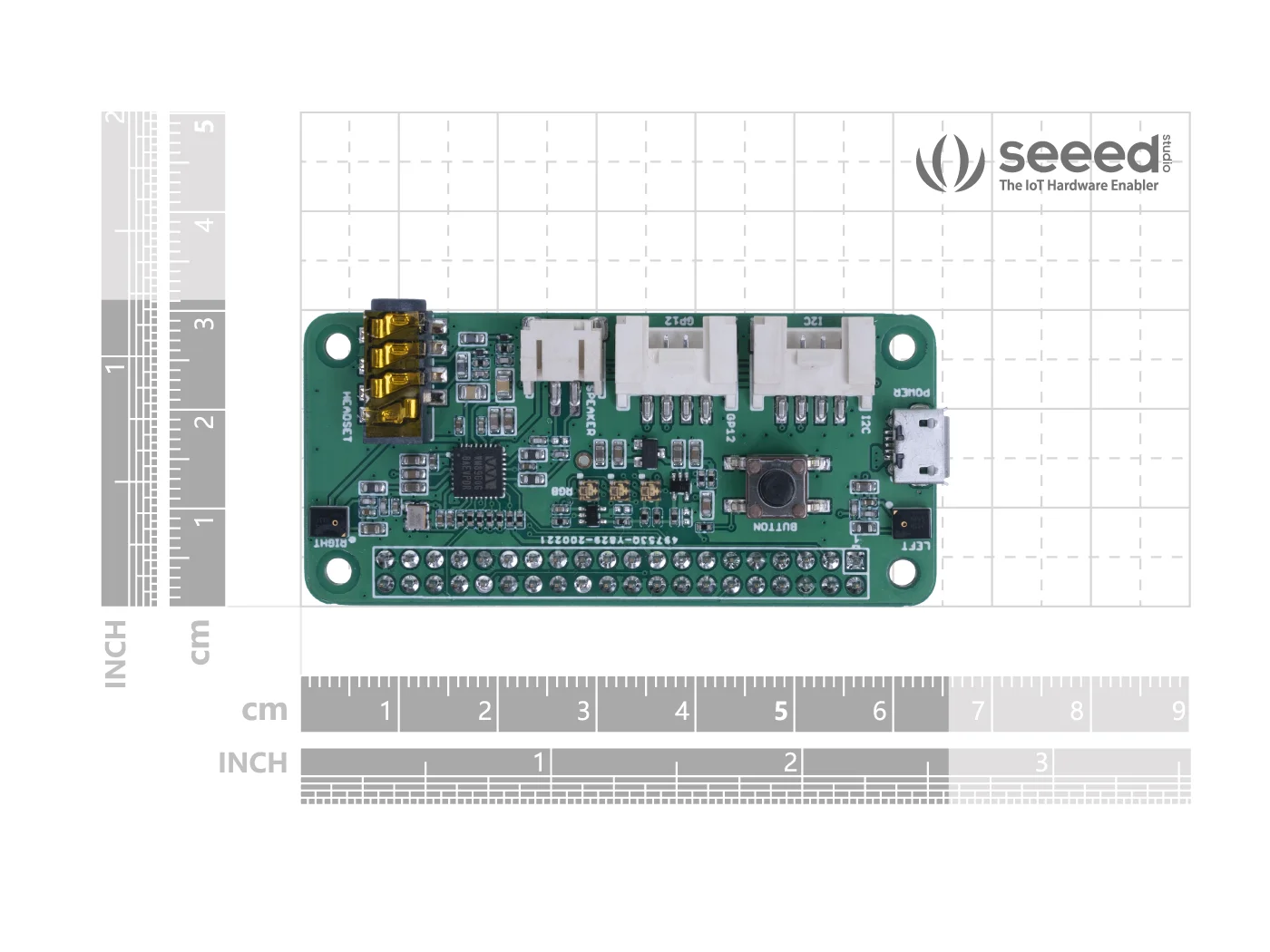 Seeed studio reSpeaker 2-microfoons Pi HAT voor Raspberry Pi - WM8960 Audio Codec, 2 analoge microfoons, 3 APA102 RGB-LED's, 3,5 mm audio