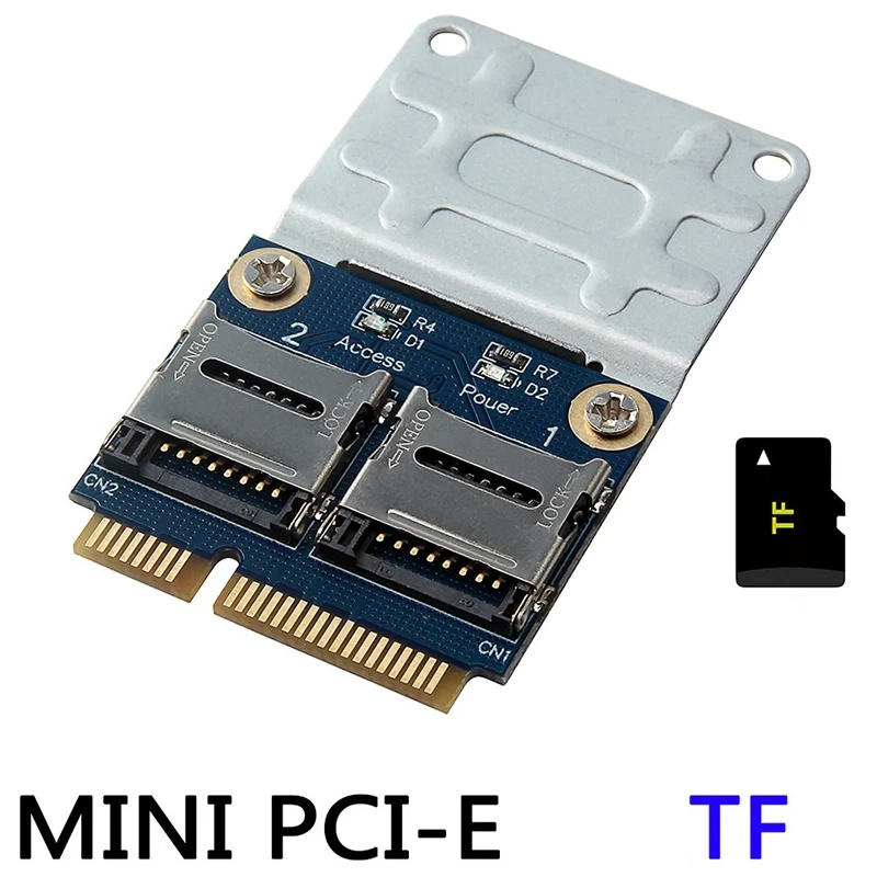 2 SSD HDD For Laptop Dual Micro- SD SDHC SDXC TF To Mini Pcie Memory Card Reader Mpcie To 2 Mini-Sdcards Mini Pci-E Adapter