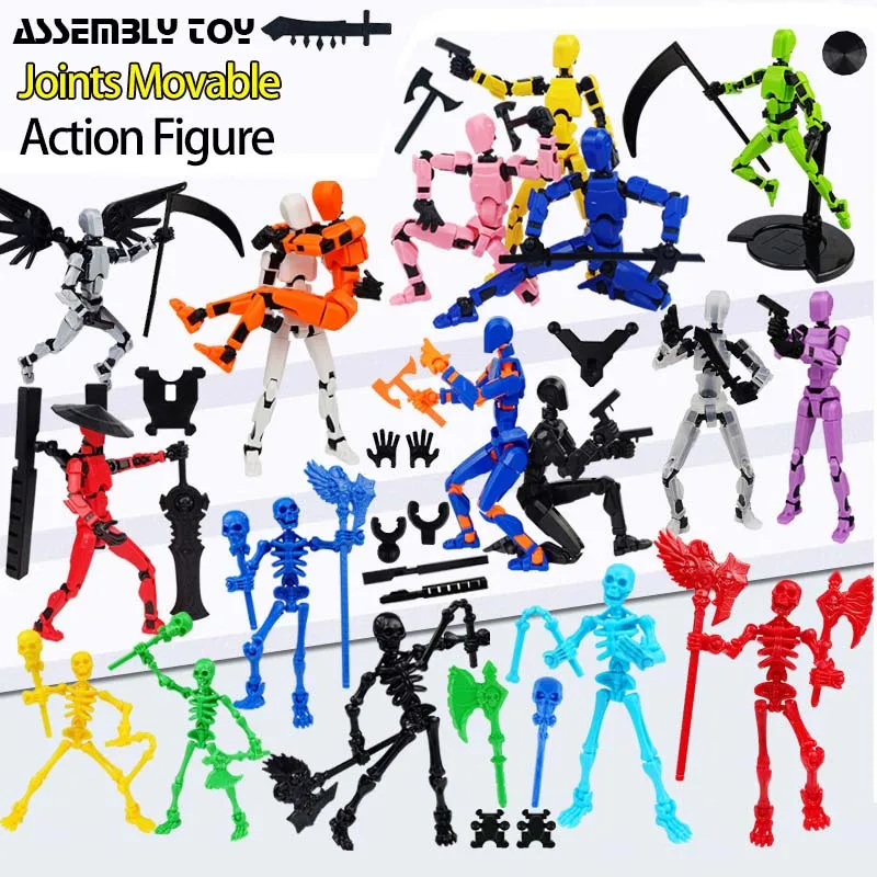 Figura de Acción Multiarticulada para Niños con Soporte, Muñeco Articulado, Robot Transformable para Ensamblar, Adornos 3D