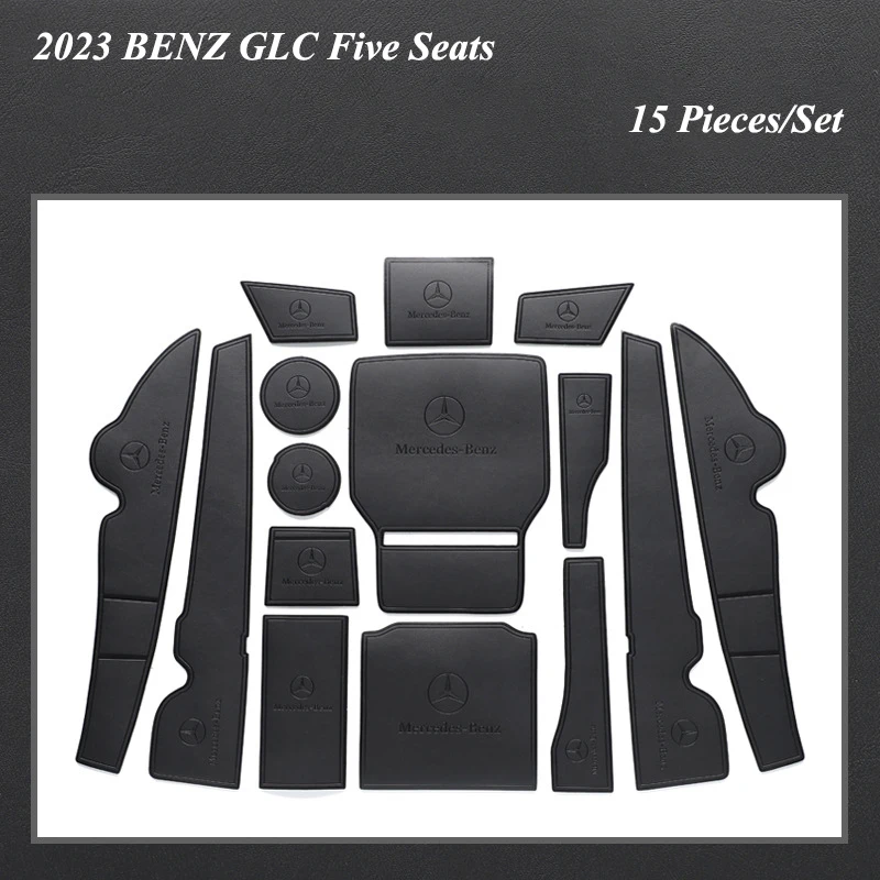 

Anti-Slip Gate Slot Mat For Mercedes Benz GLC 2023 Non-Slip Door Groove Pad Leather Coaster Auto Interior Accessories