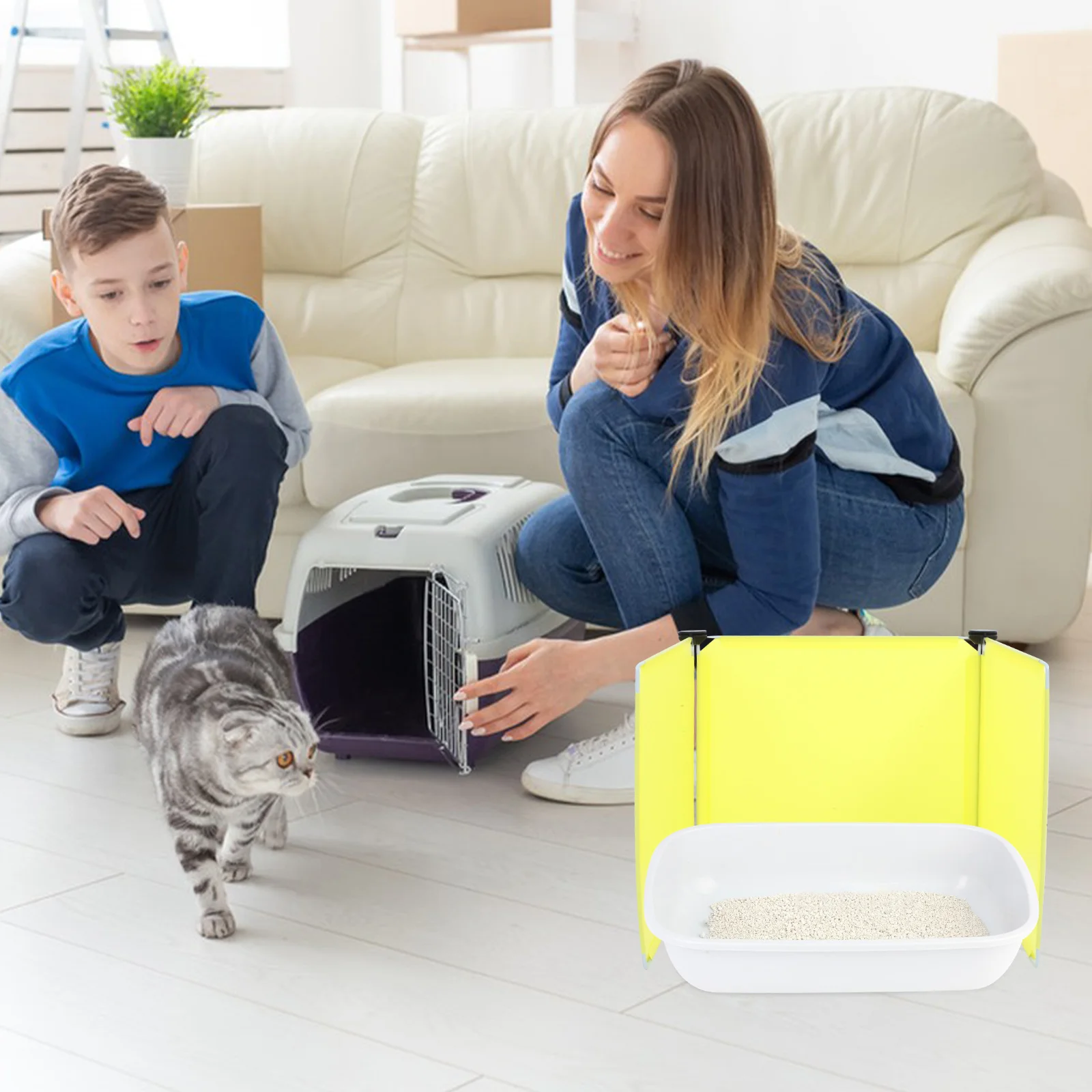 

3Pcs Cat Litter Box Enclosure Large Reusable Splash Guard Privacy Shield Cat Litter Box Cover Prevents Scattering