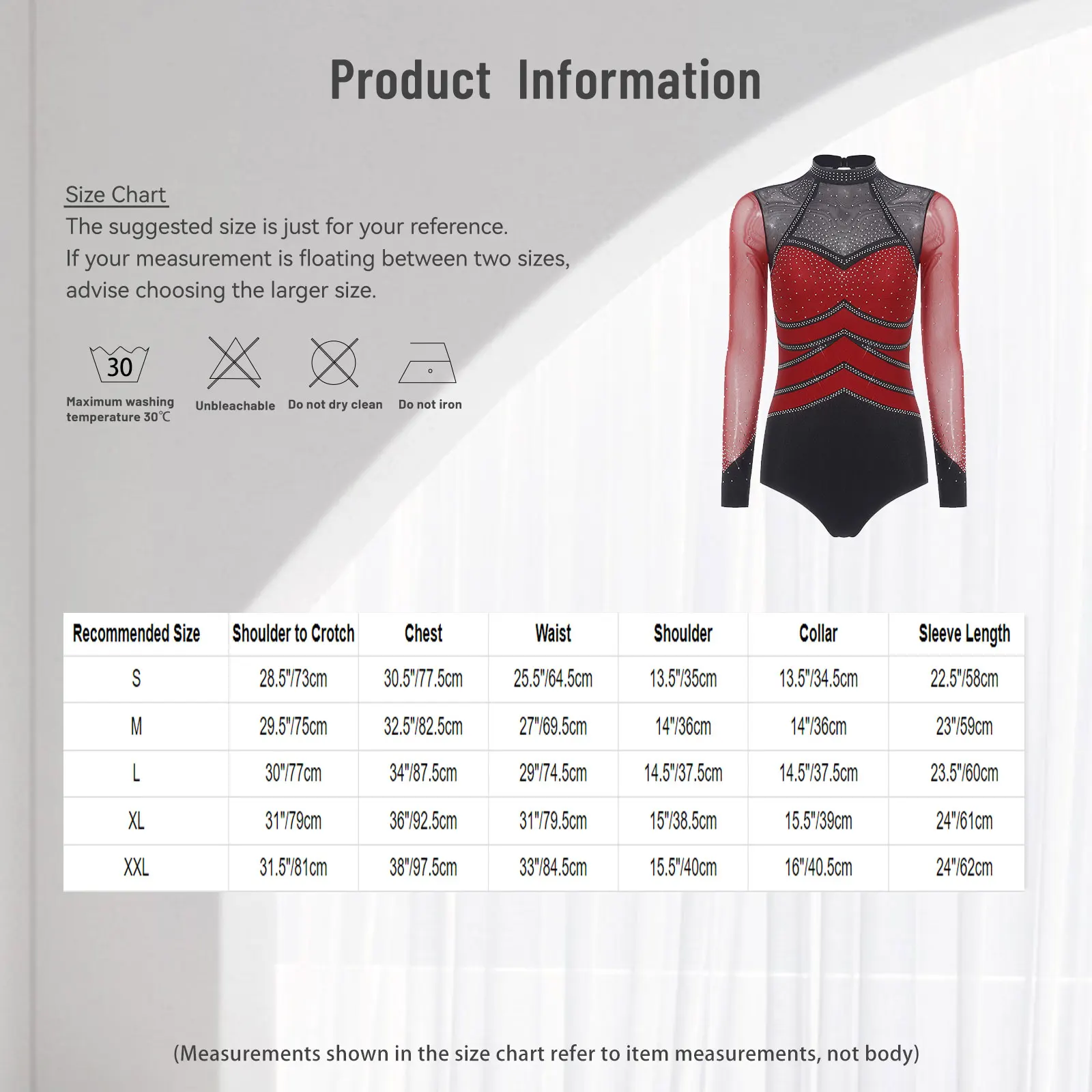 Vrouwen Strass Ritmische Maillots Gymnastiek Bodysuit Sheer Mesh Lange Mouw Kruis Knoppen Jumpsuit Kunstschaatsen Dancewear