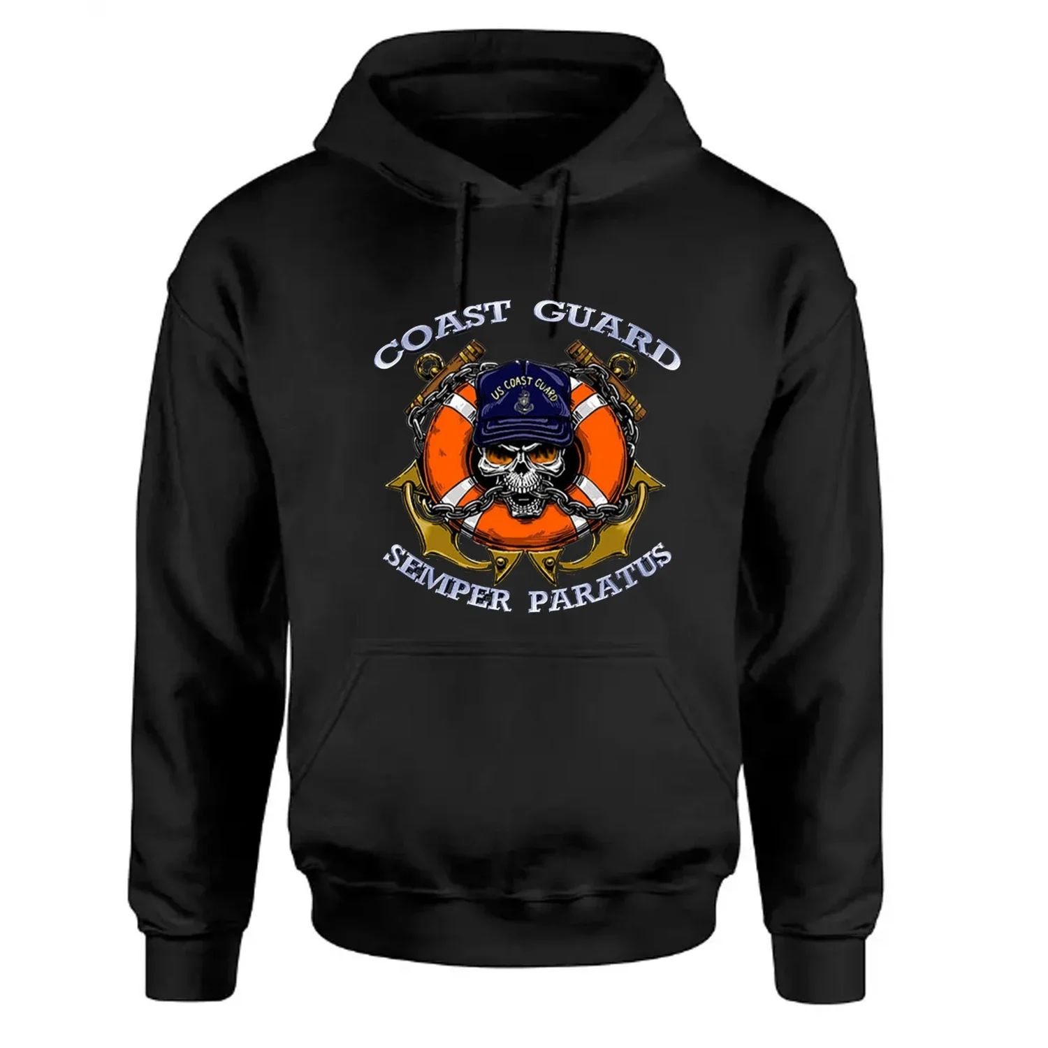 USCG Semper Paratus US Coast Guard Pullover Hoodie Comfortable Cotton Casual Mens Sweatshirt Fashion Streetwear