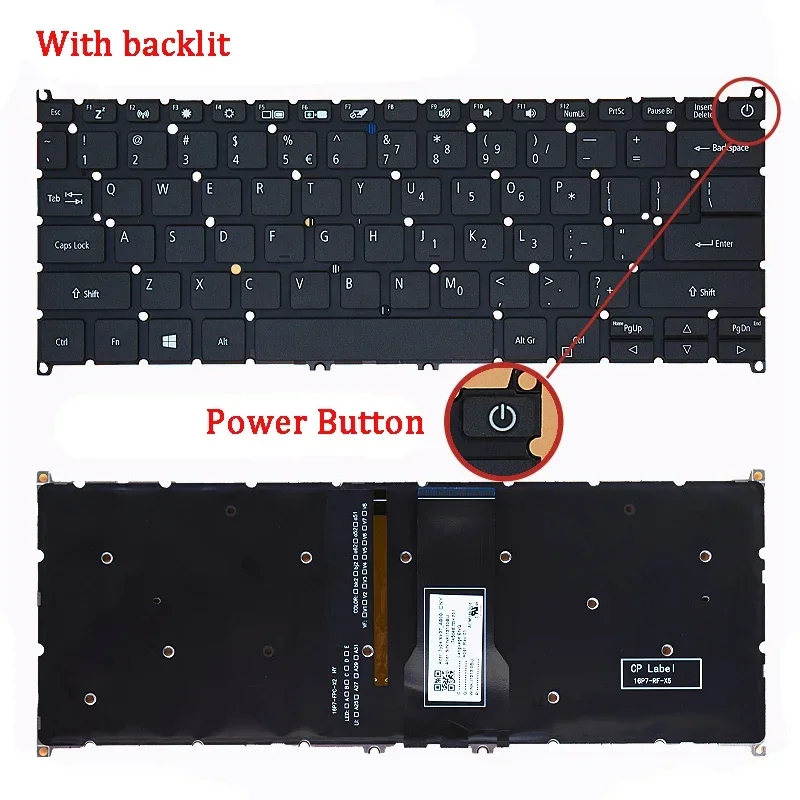 Nouveau véritable clavier d'ordinateur portable pour Acer Swift 3 SF114-32 SP513-51 SP513-53N SP314-54 n16c4