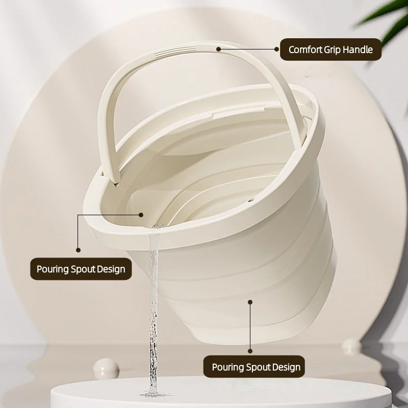 دلو غسيل السيارات القابل للطي - تصميم مسطح للغاية 5 سم (2 بوصة) - أداة تفصيل السيارة 10 لتر/5 لتر #5