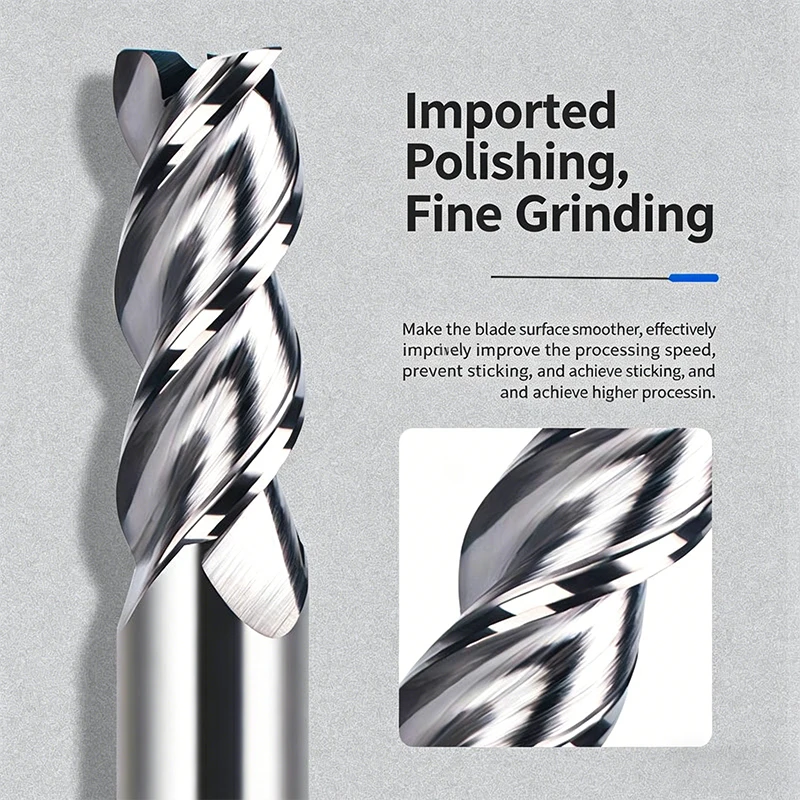 HRC55 CNC-Eckradiusfräser R Bullnose 3 Schneidkanten R0.5 R1 Hartmetall-Stahlfräser Metallfräswerkzeug Aluminiumfräser – Detail 2
