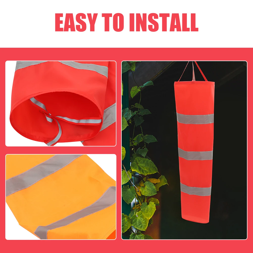 

2Pcs Reflective Waterproof Windsock Flag Wind Indicator Oxford Cloth Hanging Decoration for Garden