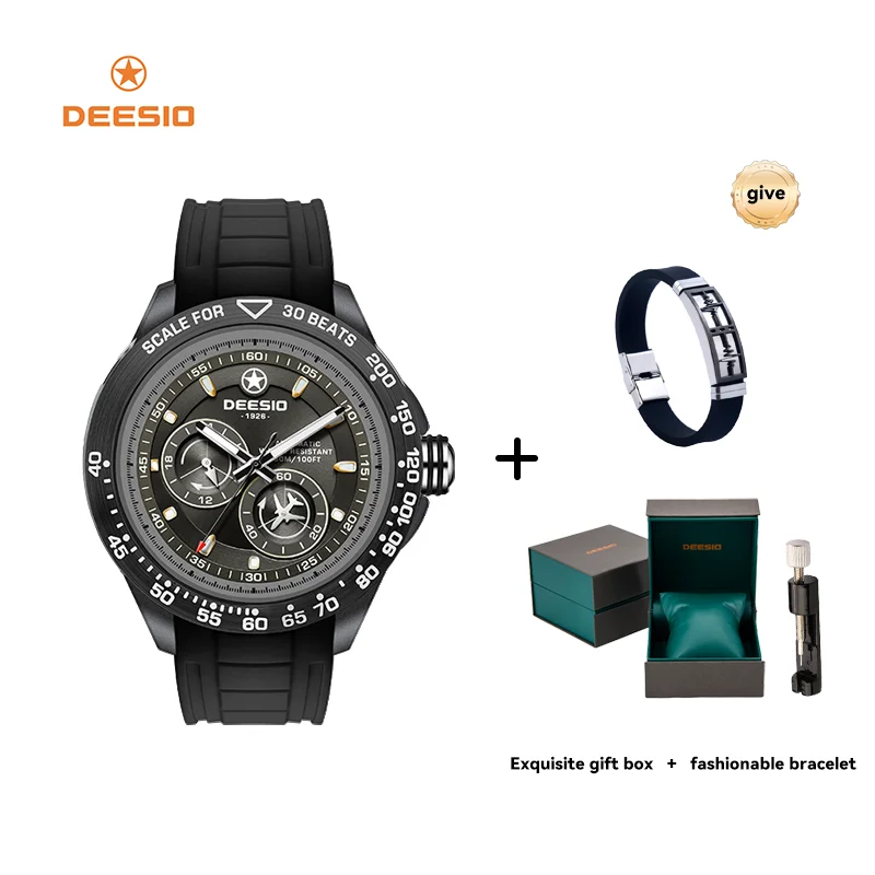 

Deesio New Design Fashion Carbon Fiber Case Automatic Mechanical Movement Luminous Waterproof Cool Men's Watch Christmas Gifts