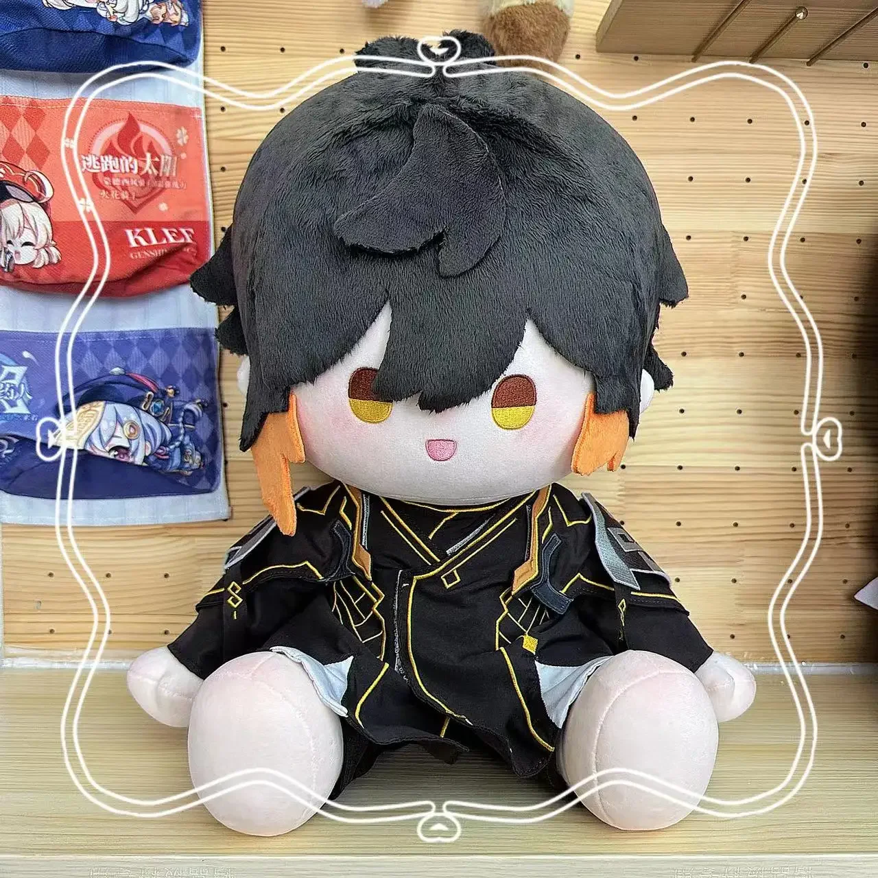 

40CM Anime Genshin Impact Zhongli Cosplay Soft Plush Doll Body Dress Up Stuffed Toy Sitting Posture Plushie Pillow Xmas Gift