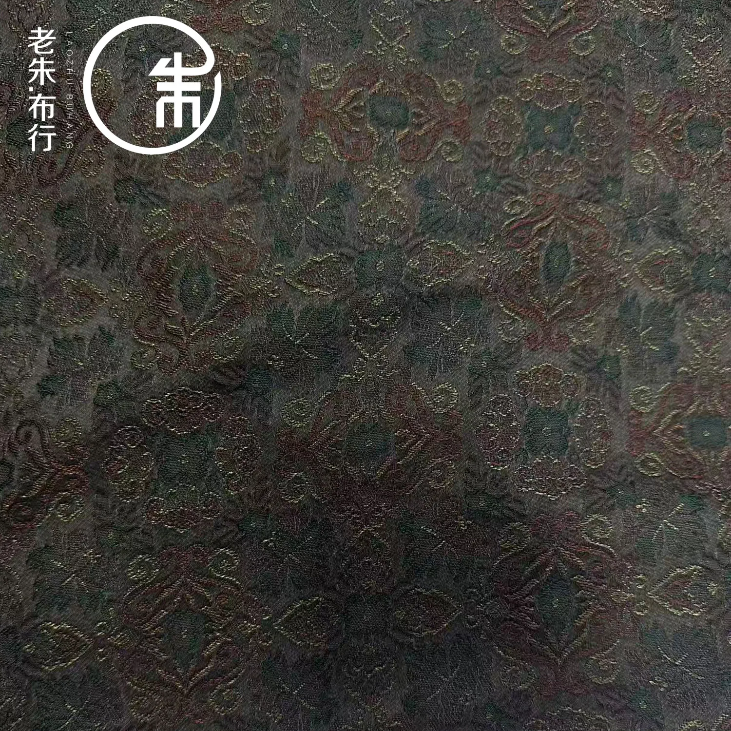 50 Momme Brown Bottom Jacquard Silk Real Silk Gambiered Guangdong Silk Fabric Chinese Style Coat Top Autumn Fabric