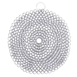 Leeseph Kitchen Cleaning Ring Stainless Steel Cleaner Chainmail Scrubber Accessories Reusable Washing Net Cleaning Tool for Home