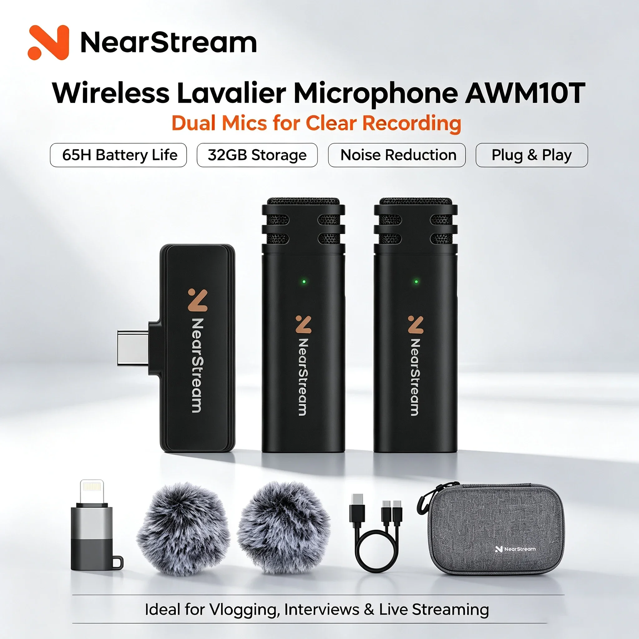 【¥1,710】Nuroum AWM10T ダイナミックワイヤレスラベルマイク-アリエク特価アラート