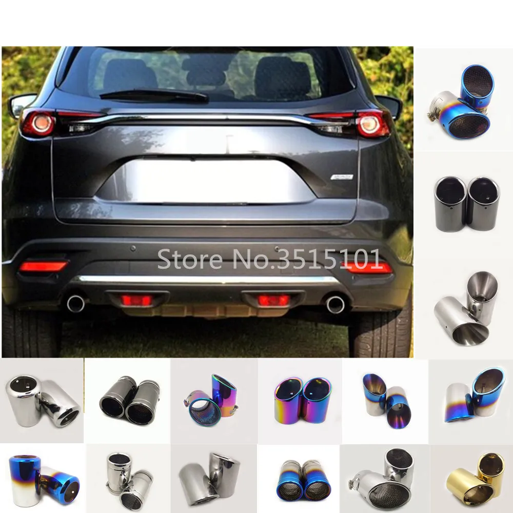 

Car Stainless Steel Cover Muffler Pipe Outlet Dedicate Exhaust Tip Tail For Mazda CX-9 CX9 2016 2017 2018 2019 2020 2021 2022