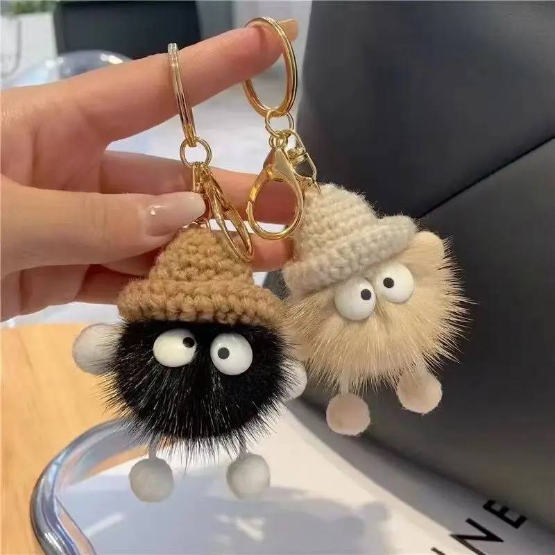 

Wholesale Lovely Plush Small Coal Ball Keychain Pendant Toys Handbag Accessories Gifts