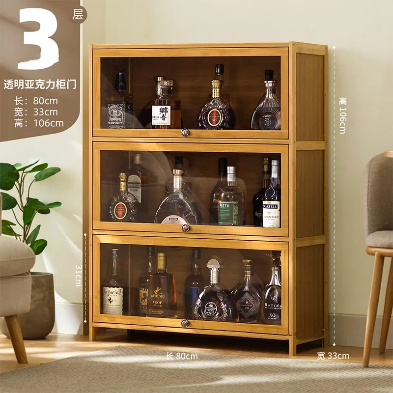 Wine Acrylic Display Cabinet Home Living Room Wine Cabinet Simple Bar Wine Showcases Bar Restaurant Multi-storey Locker