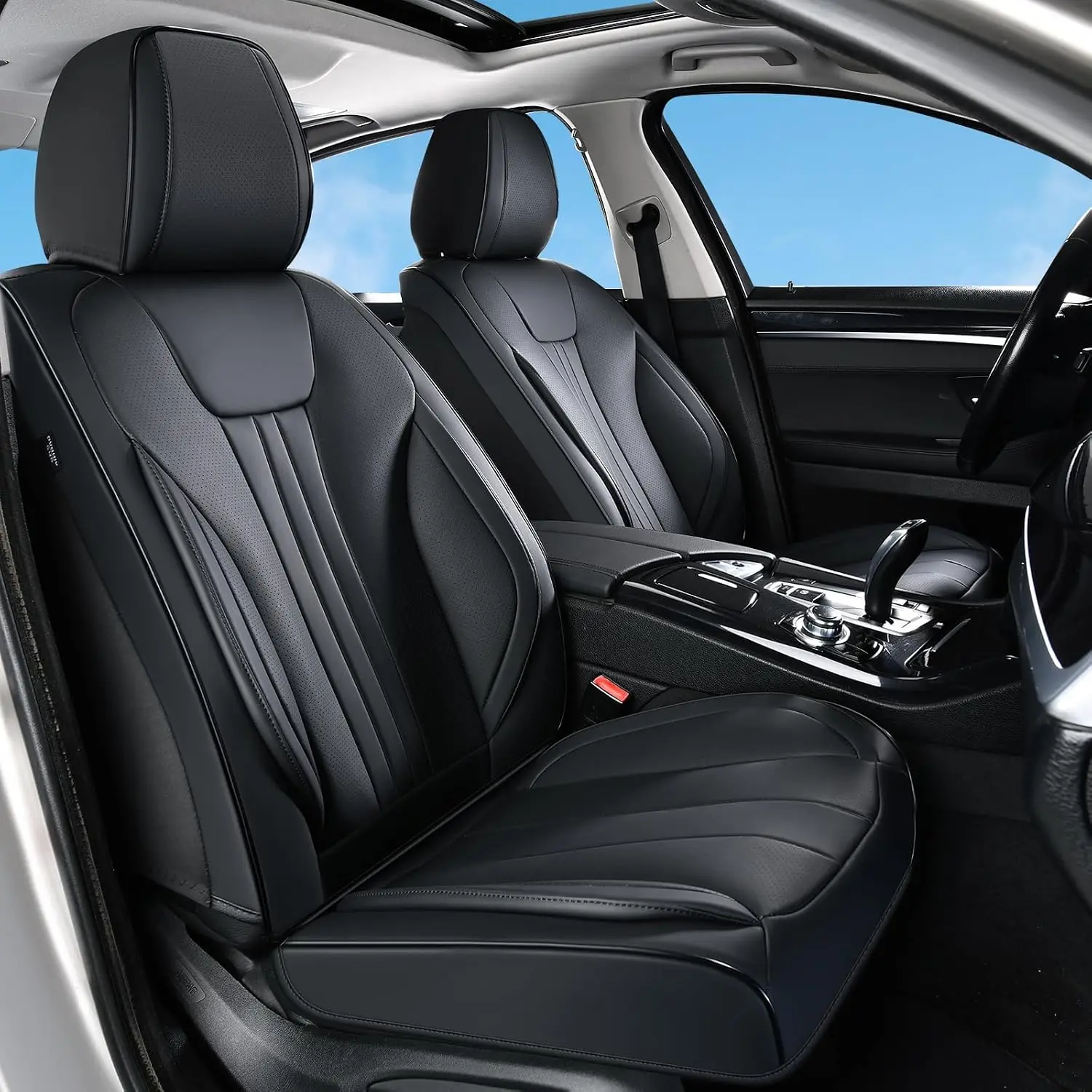 Luxury Waterproof Faux Leather Car Seat Covers, Universal Fit for Most Cars, SUVs & Trucks, Airbag Compatible, Easy to Install,