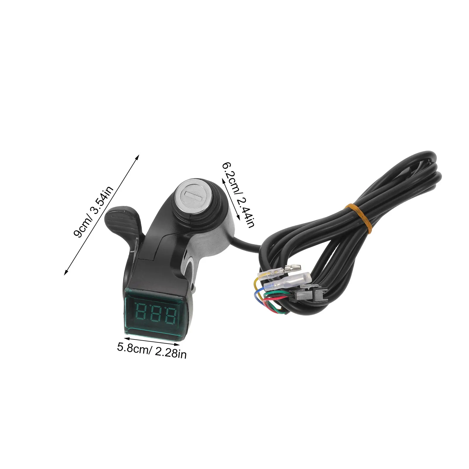 Ebike Throttle with Display 22Mm Handlebar Lock Key Ignition Switch Green Screen Battery Monitor 12 24 36 48 60V Scooter view 3