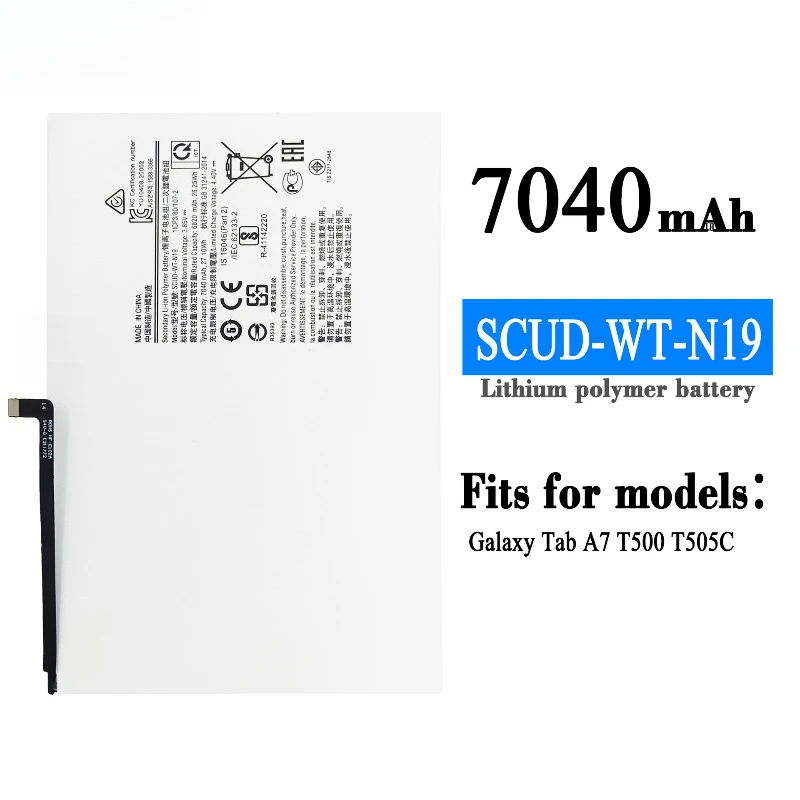 New Tablet Battery SCUD-WT-N19 3.8V 7040mAh For Samsung Galaxy Tab A7 10.4 (2020) SM-T500 SM-T505 T505N Battery + Free Tools