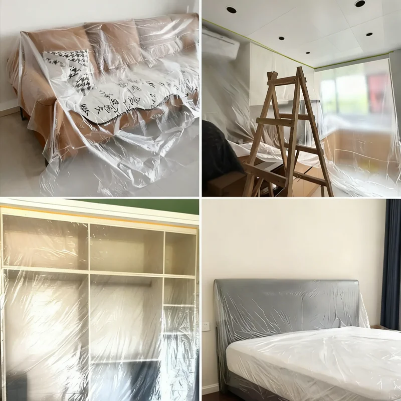 Dustproof cover for dormitories, dustproof cloth to protect furniture, disposable plastic sheet for renovation, full-coverage ho