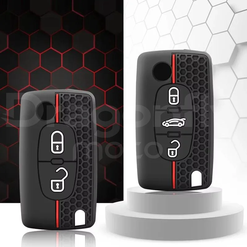 2 3 Button Key Case Cover for Citroen C-Crosser C3 C4 Picasso Berlingo Case for Peugeot Partner Tepee 207 307 308 407 Keychain