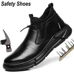 Fashion Safety Shoes Men's Work Steel Toe Caps Male Indestructible Work Boots Protective Shoes Puncture-Proof Security Footwear