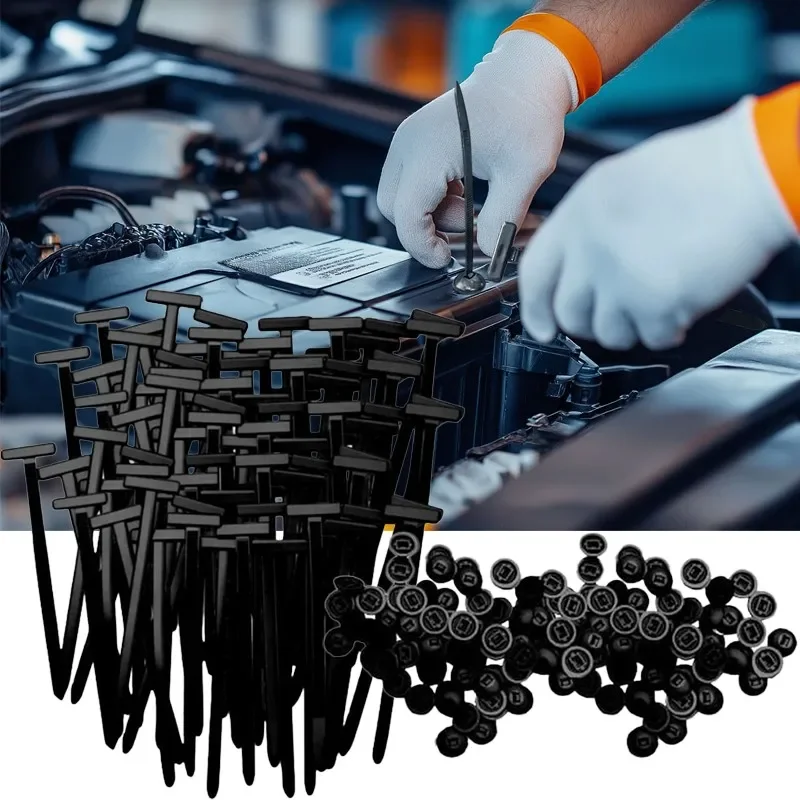Multi-Purpose Nylon Zip Ties Car Engine Guards Underbody Panel Fastener Clip Screw Replacement Heavy Duty Self-locking Cable Tie