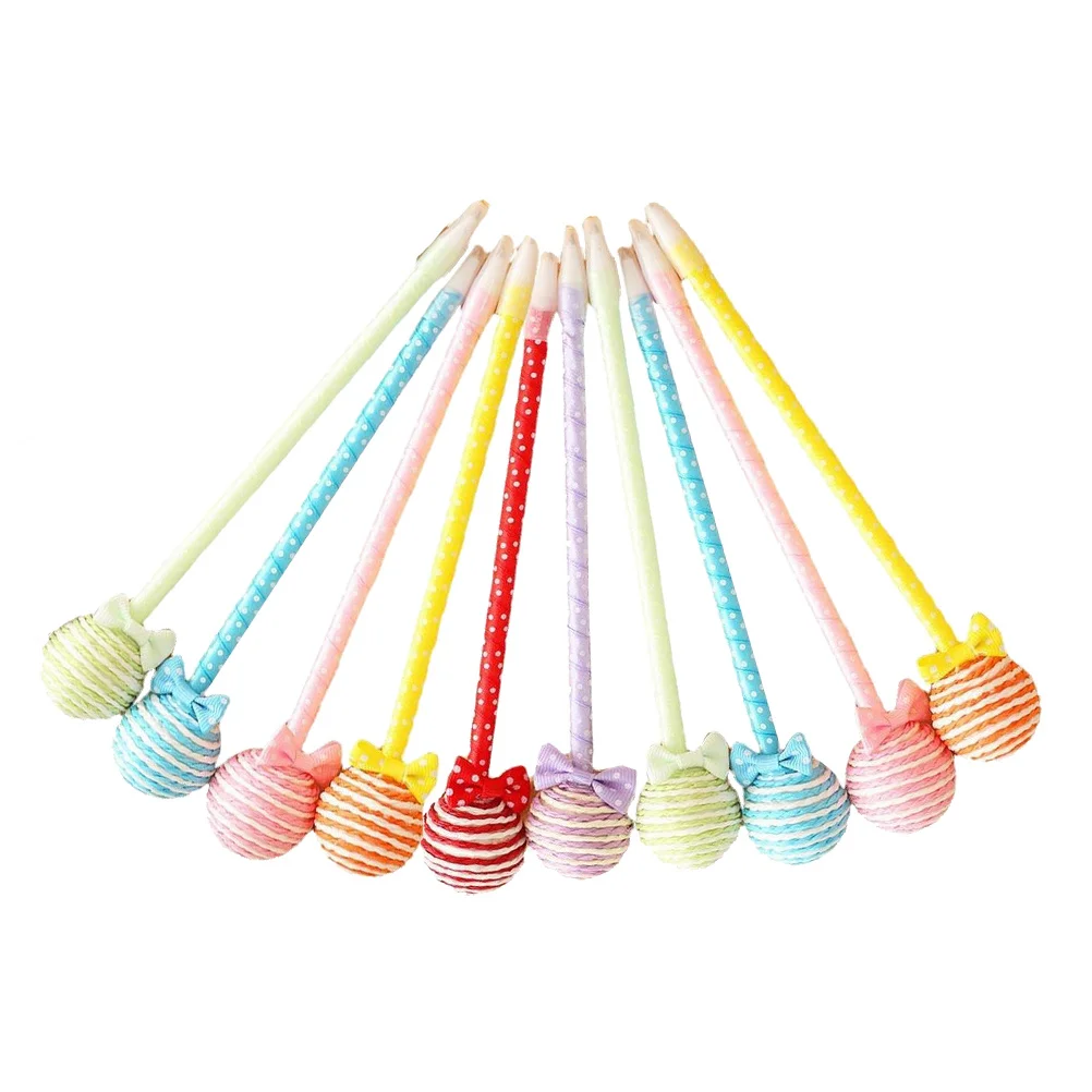 

10Pcs Butterfly Bowknot Ballpoint Pens Creative Lollipop Shape Writing Pens for Study Office Stationery Lollipop Shape Ink Pen