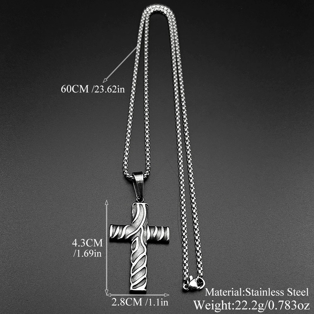 Collana con ciondolo croce Gesù cristiano in acciaio inossidabile per donna Uomo Collane a catena Hip Hop color oro Amuleto Jewery