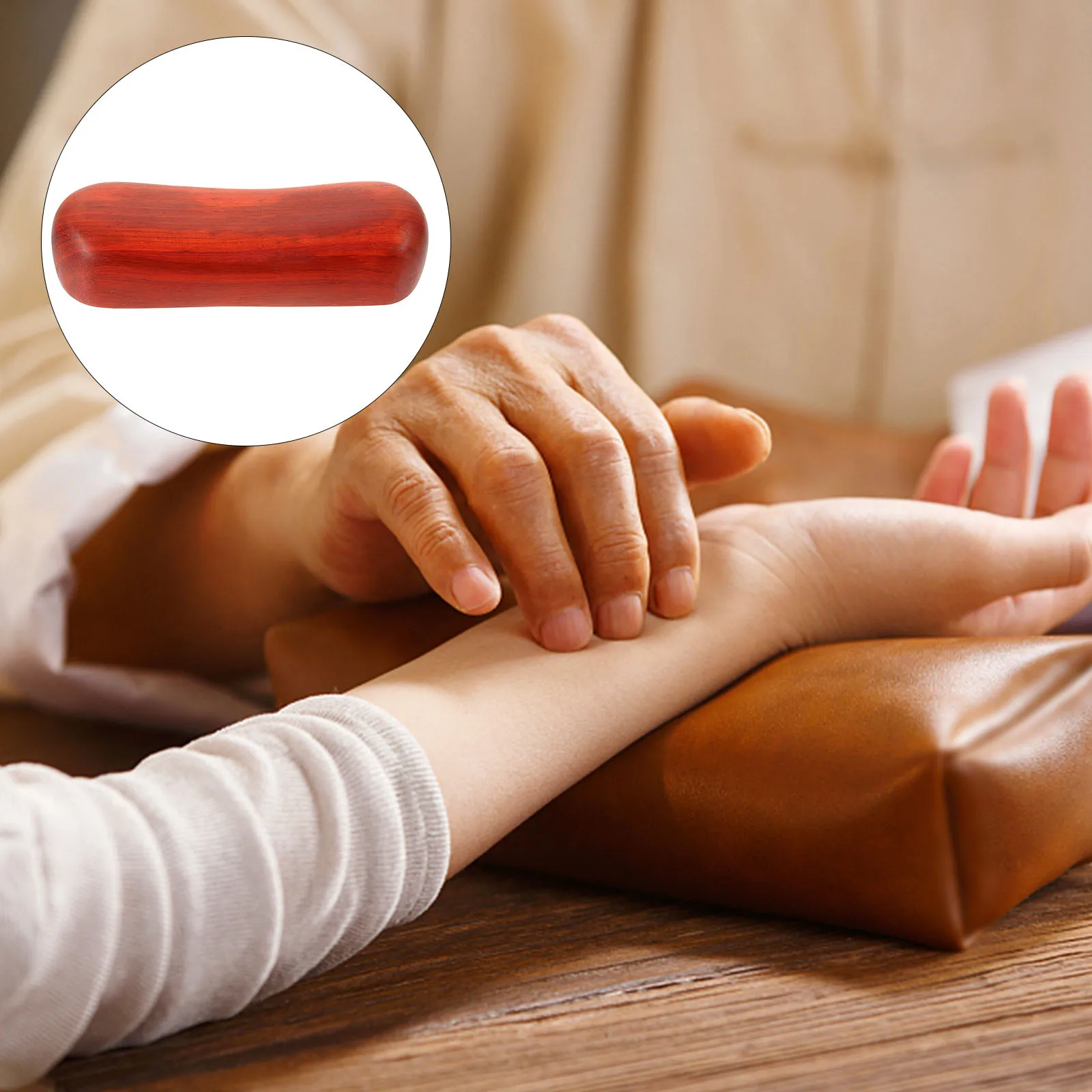 

Red Sandalwood Pulse Pillow for Accurate Pulse-Taking Smooth Wrist Support Professional Multi-Function Wooden Diagnostic Pad