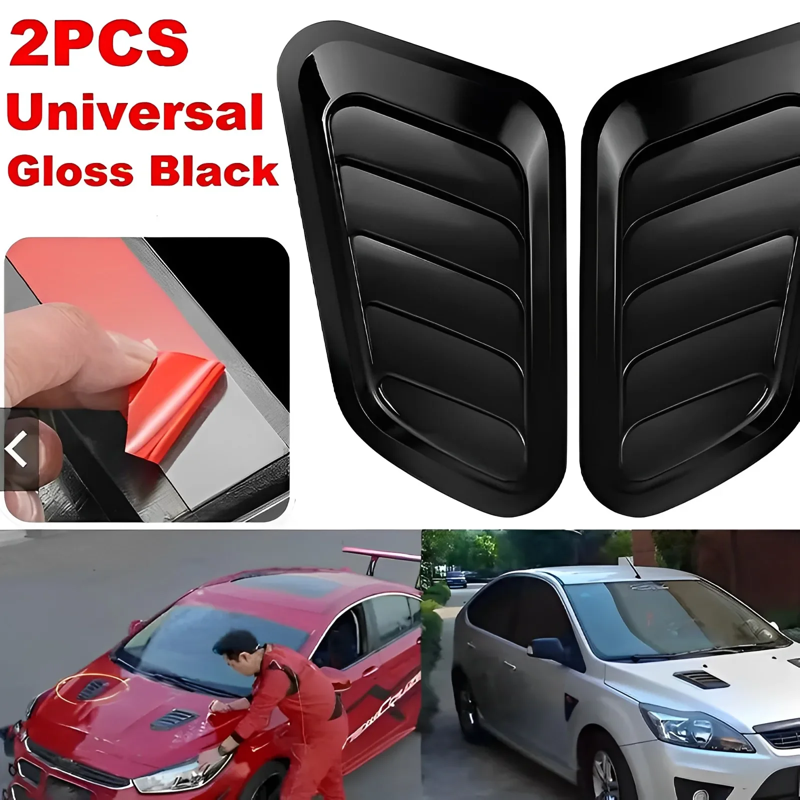 

2PCS Universal ABS Air Flow Intake Hood Scoop Bonnet Fender Vents Air Vent Covers Car Sticker Decoration Accessories