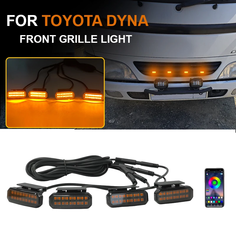 

Светодиодный передний светильник на решетке для TOYOTA DYNA 4WD, автомобильный дневной ходовой фонарь, лампа для бровей для пикапа, бездорожья, 12 В