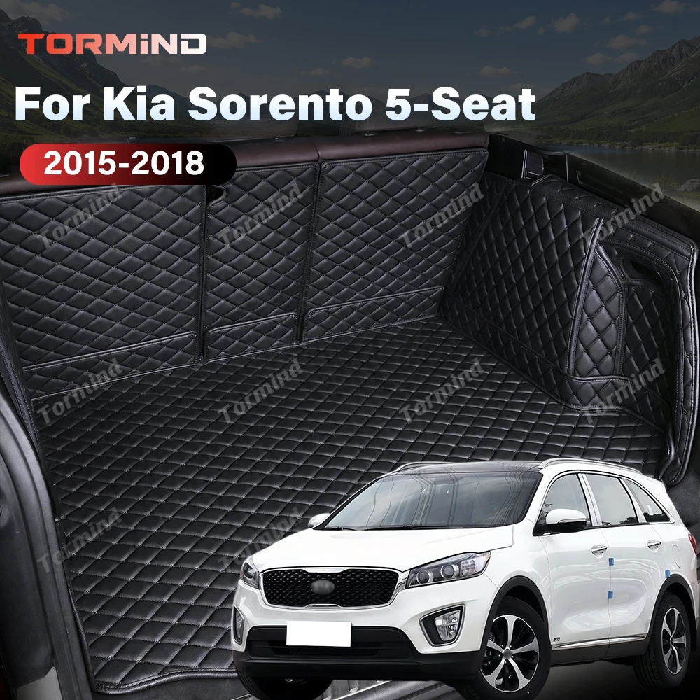 Tormind For Kia Sorento 5-Seat 2015-2018 Car Trunk Mats Carpet Cargo Liner Car Backrest Pad Interior Accessories Protector