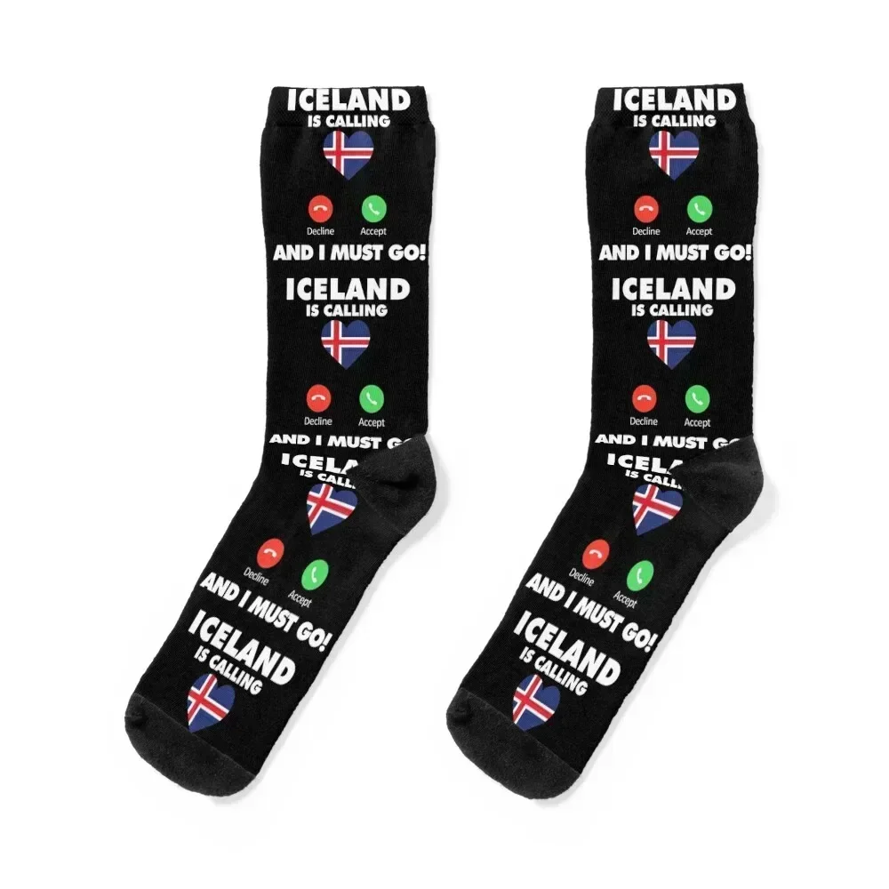 

Iceland is Calling and I Must Go Socks with print sports stockings Men Socks Luxury Brand Women's