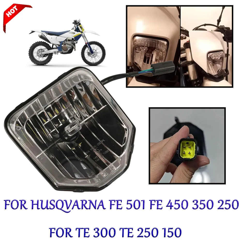 اكسسوارات الدراجات النارية LED المصباح مصباح رئيس ضوء كشافات ل Husqvarna FE 501 FE 450 350 250 TE 300 TE 250 150 2025 2024