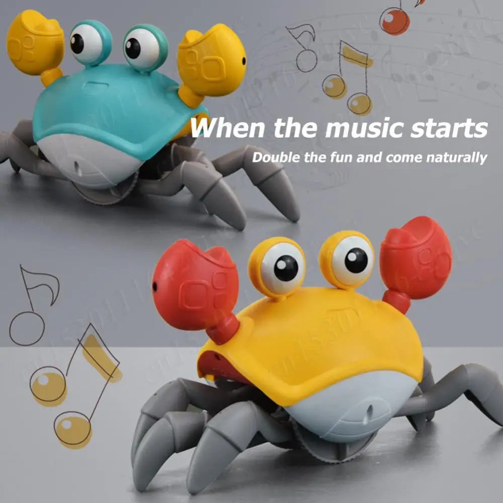 Crawling Crab Baby Toy Dancing Crab Toy for Babies Crabs Walking with Music Infant Tummy Time Toys Rechargeable Fun Moving Toy