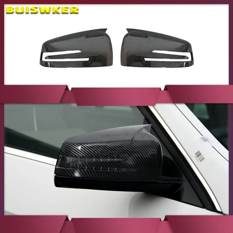 

2pcs Carbon Fiber Pattern Rearview side Mirror cover caps For Mercedes Benz W176 W246 W204 W212 W221 C117 X204 X156