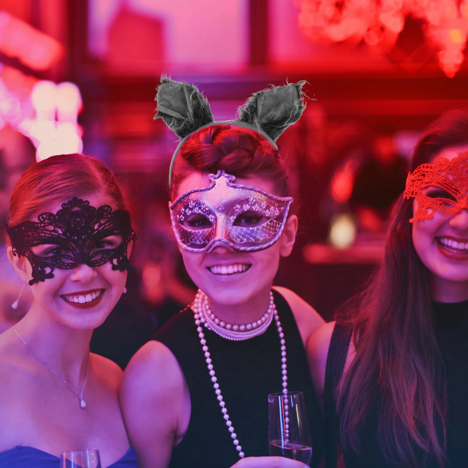 1 conjunto de acessórios para fantasia, bandana de orelha, luvas de cauda, decorações de festa, lobo, adereço para fantasia de festa