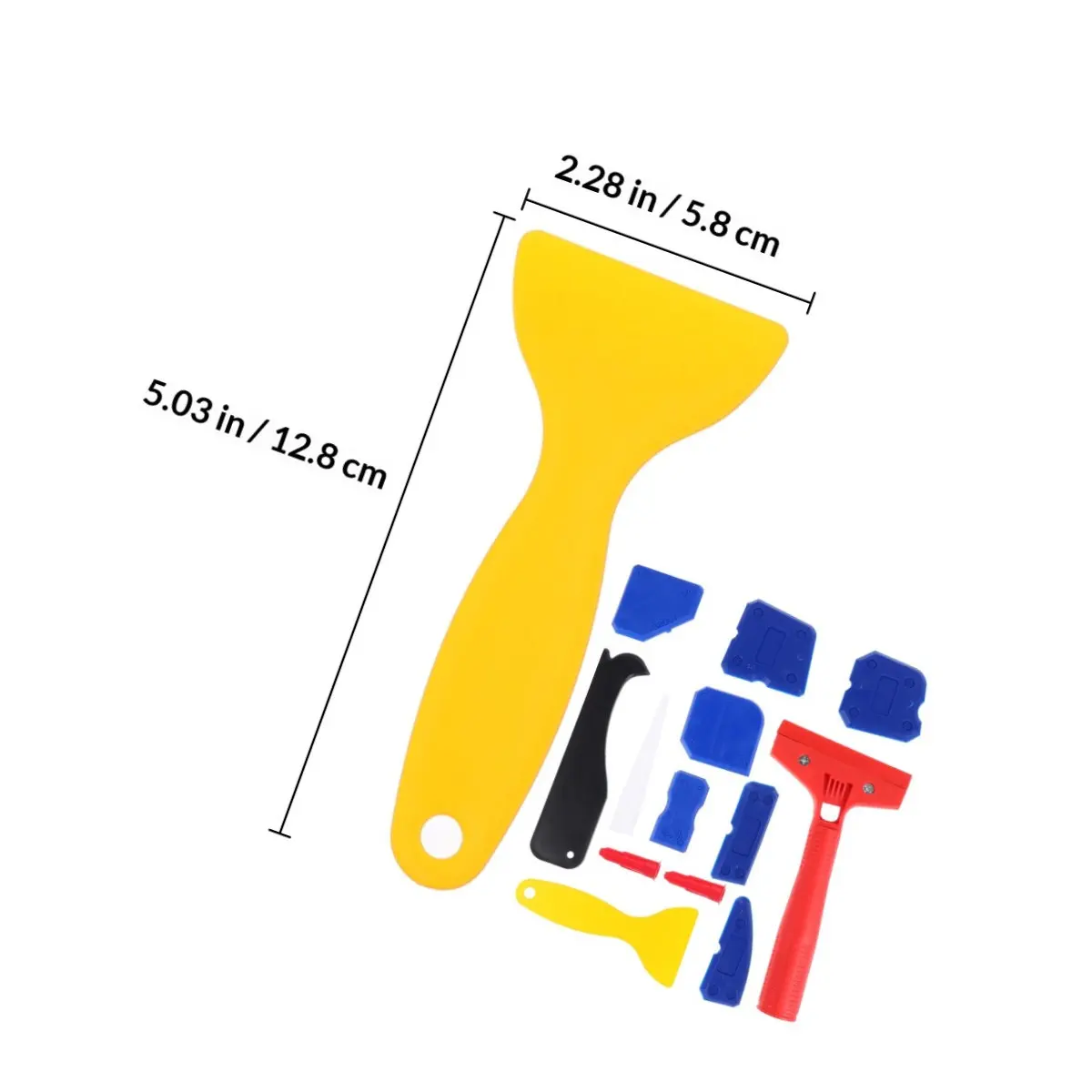 1Set Sealant Scraper Plastic Tool Glue Spatula Caulking Remover Kit for Kitchen Bathroom Silicone Acrylic Grout Sealing Cleaning