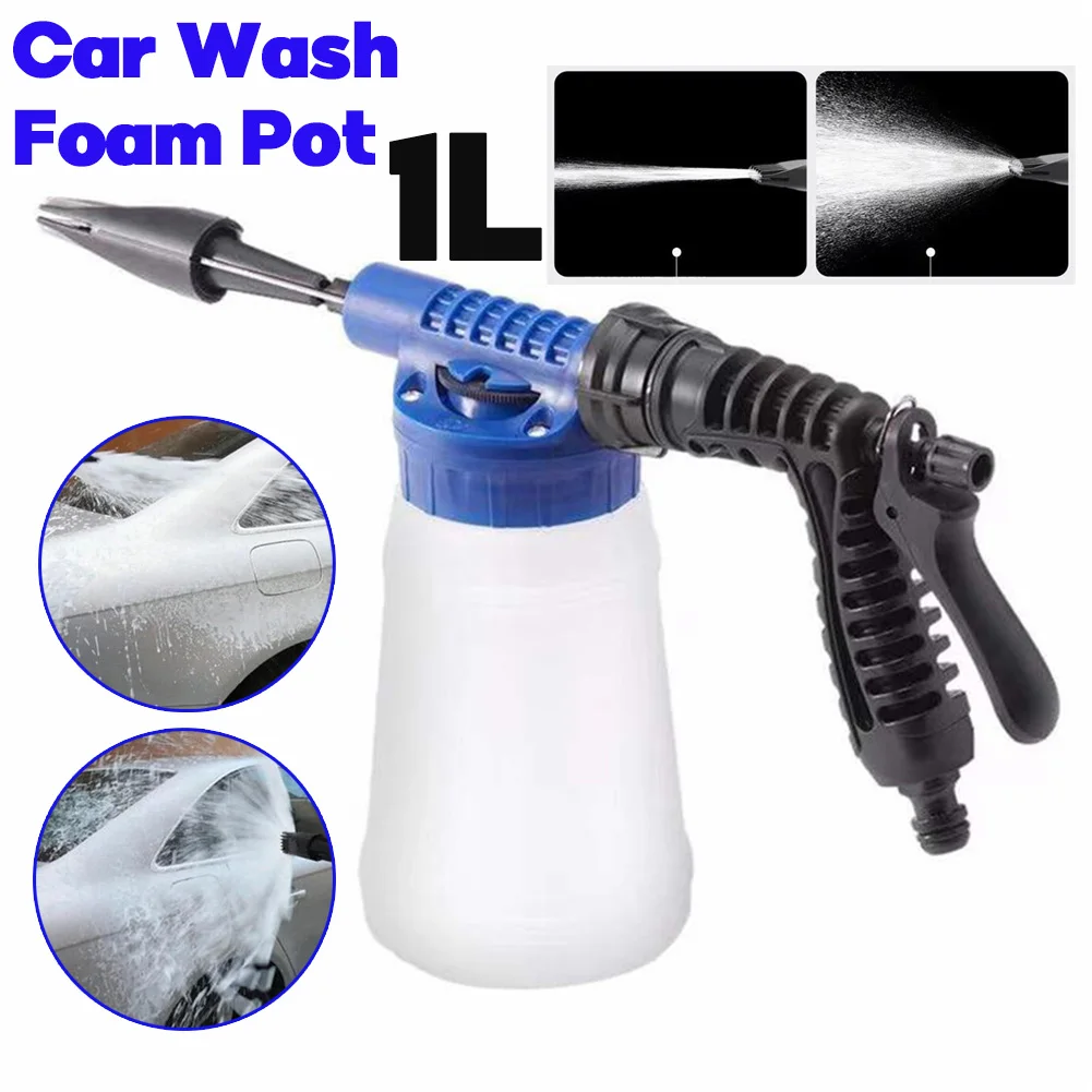 

1L Plastic Foam Generator with Water Gun Auto Car Washer Nozzle Sprayer Garden Watering Washing Cleaning Tools