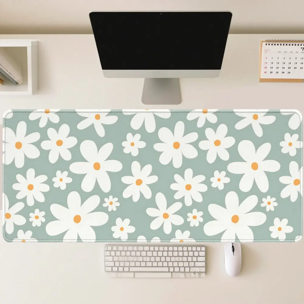 

1 шт. большой игровой коврик для мыши с цветочным узором, синий, компьютерные аксессуары, нескользящий резиновый коврик для клавиатуры и ноутбука 1000x500