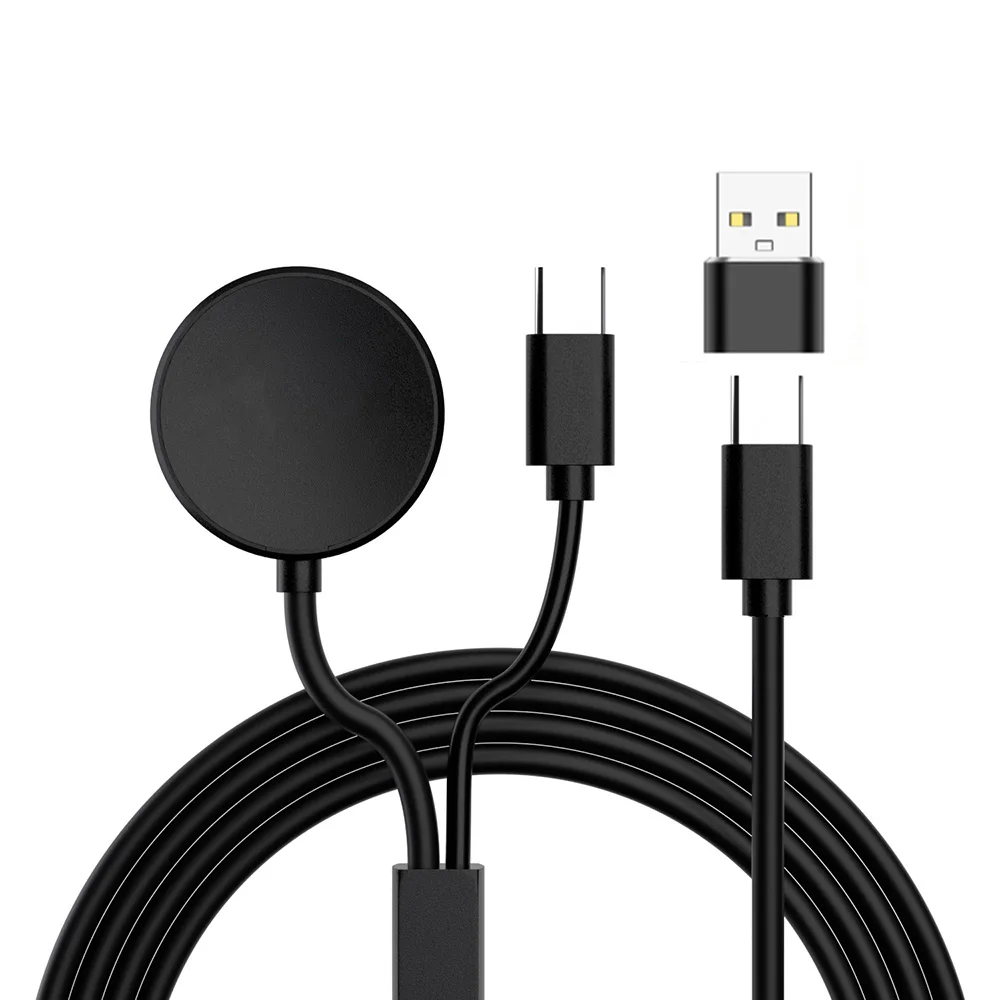 Charger for Samsung Galaxy Watch, compatible with Samsung Galaxy Watch 8/8 Classic/7/Ultra/6/5/4/3, comes with a USB A adapter