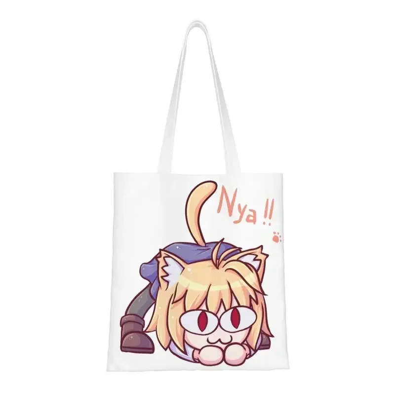 Neco Arc Groceries Shopping Tote Bag Women Funny Anime Animation Tv Canvas Shoulder Shopper Bags Big Capacity Handbags