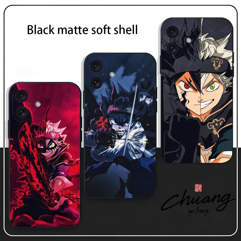 B-Black B-Butler Japanese Anime Phone Case Stylish Black Matte TPU Case For 11-16. Anti-slip And Wear-resistant