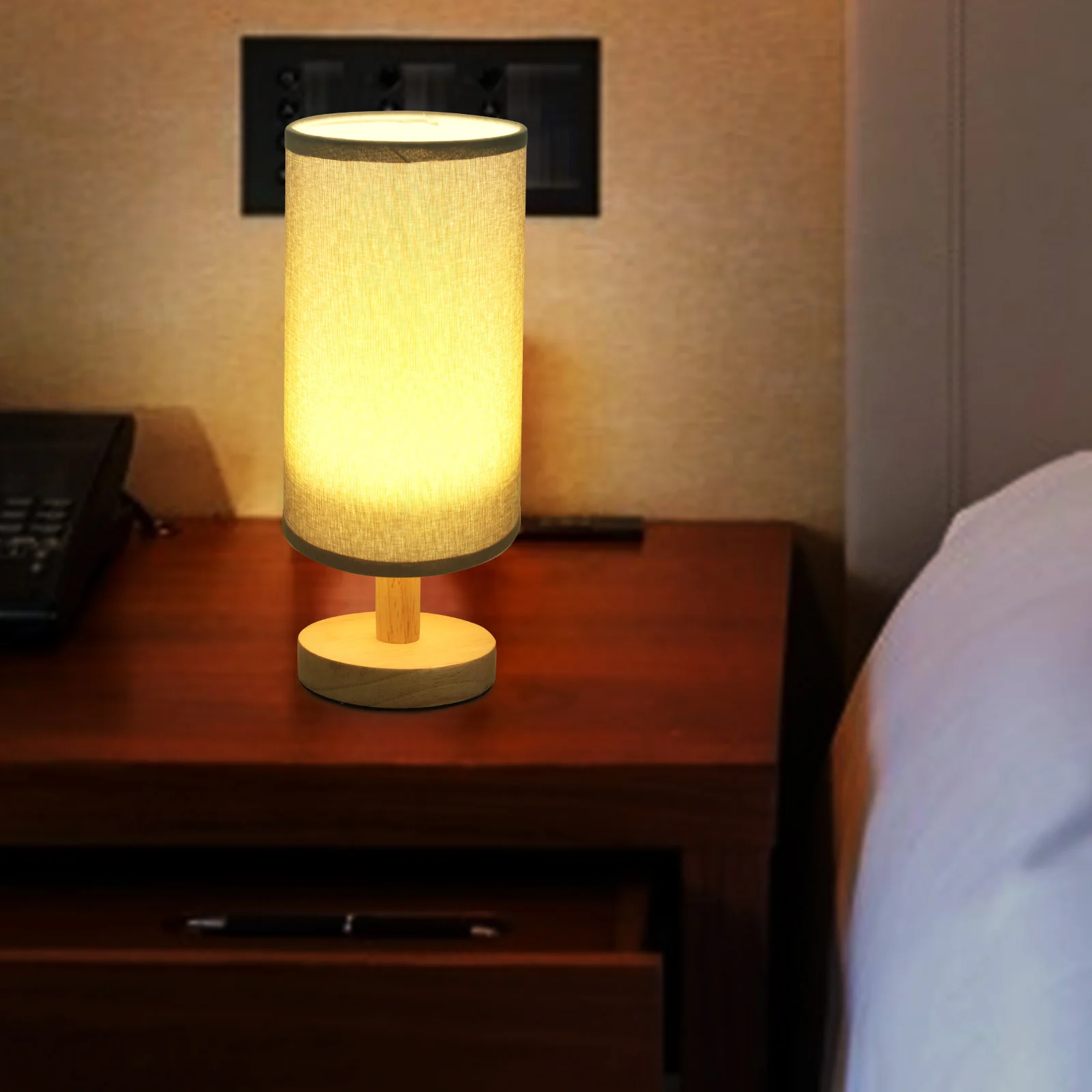 

Linen Fabric Table Lamp Usb Powered Detachable Shade Small Bedside Night Light For Bedroom Living Room Study Office Mini