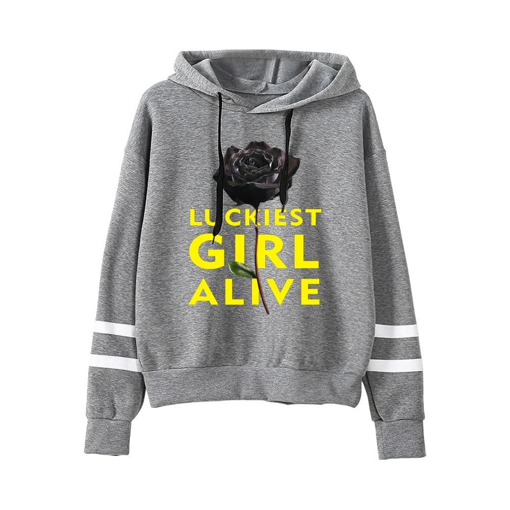 Unisex Luckiest Girl Alive Hoodie, sem bolso, barras paralelas, camisolas de manga, homens com capuz Pullover, roupas femininas filme, novo