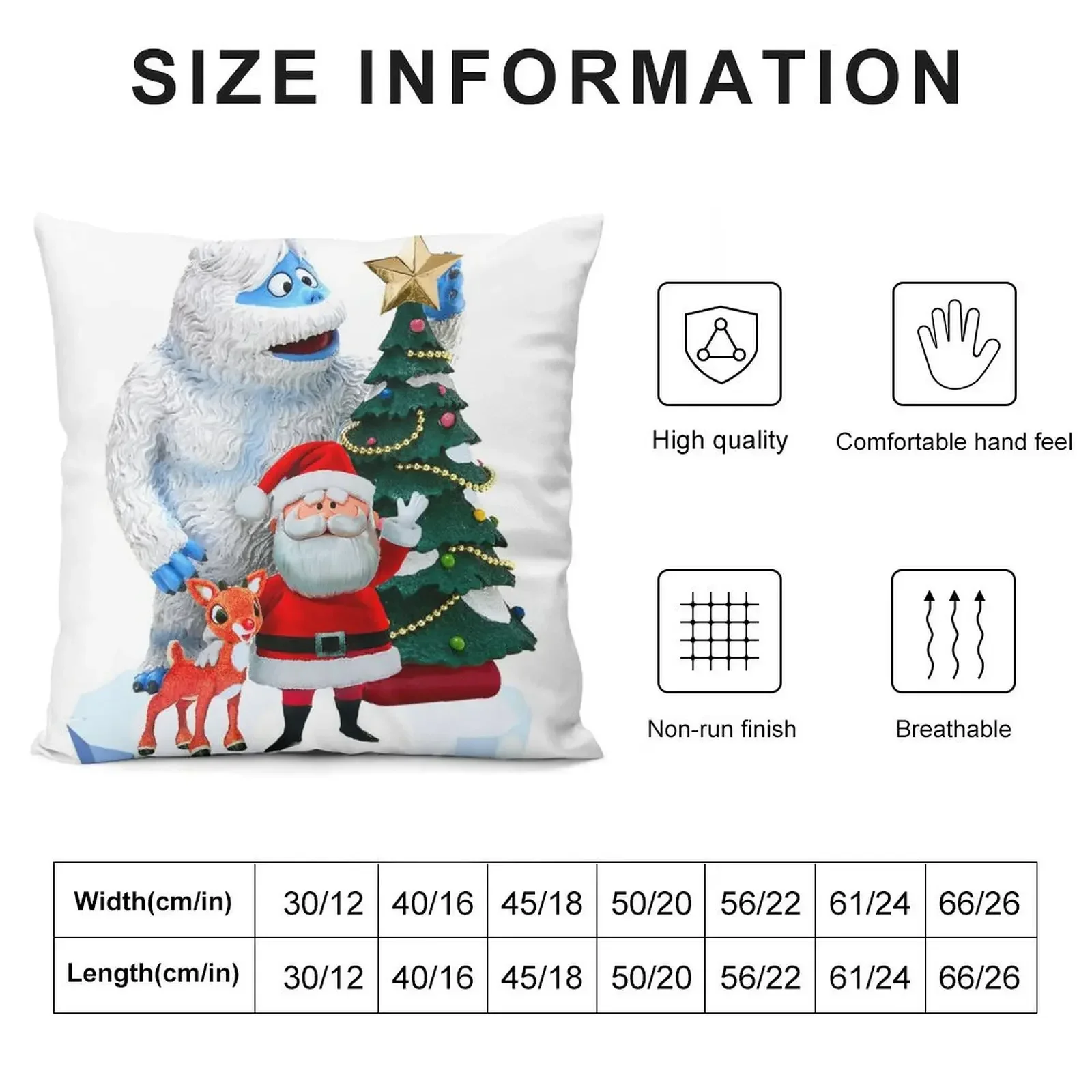 Bumble, Rudolph, and Santa Throw Pillow Embroidered Cushion Cover Christmas Pillow pillow