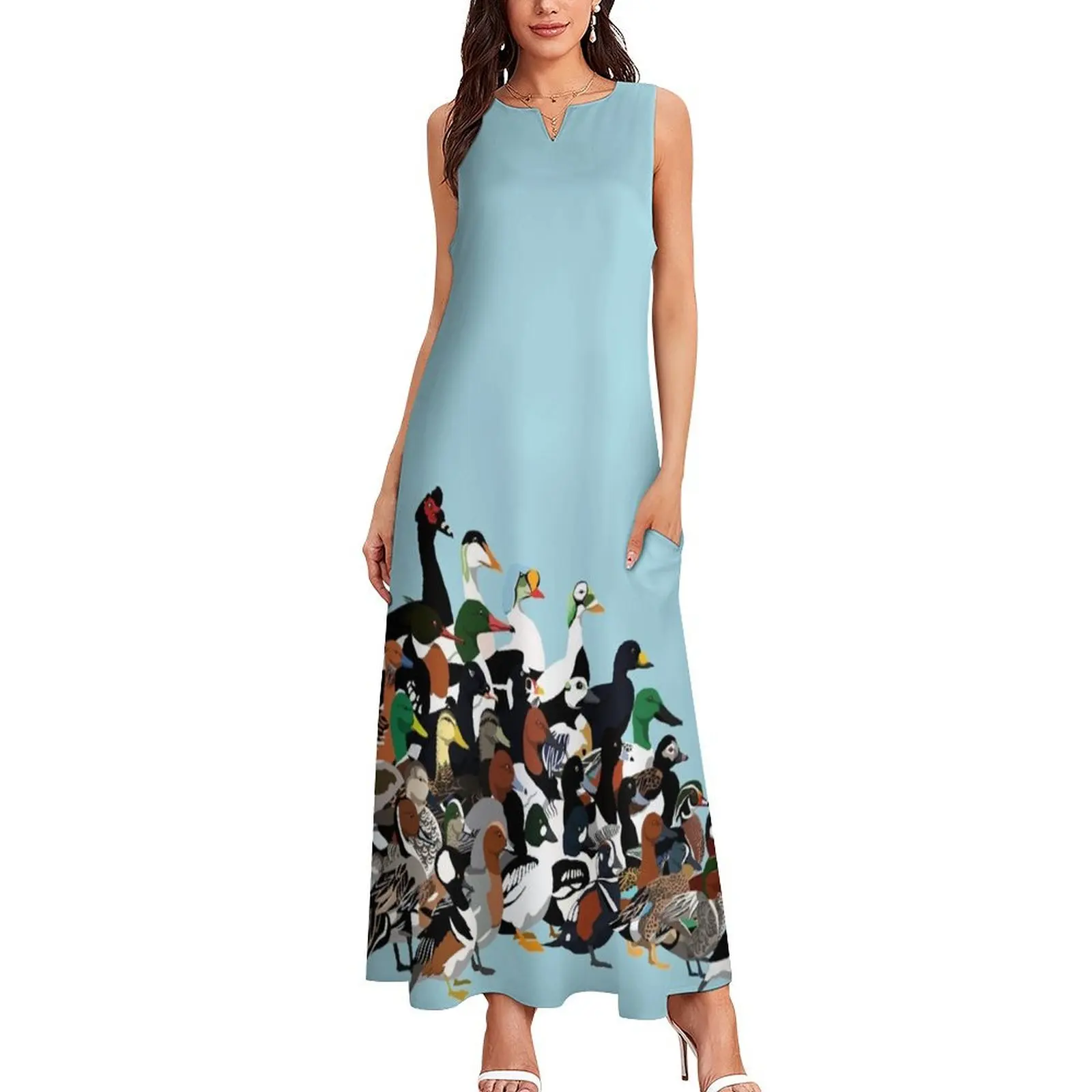 Ducks of North America Long Dress Long dress woman birthday dress