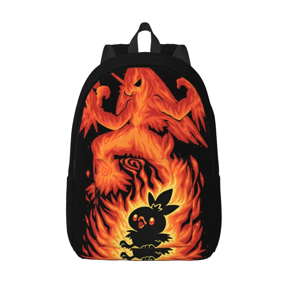 Silhouette Fire Chick Evolution Children's Bags Pokemon Children Portable Hiking Back To School Gift Large Capacity Schoolbag